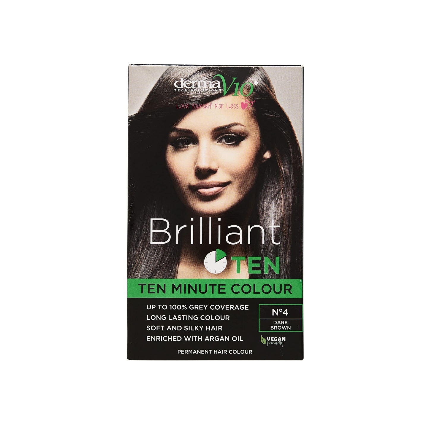 Derma V10 Brilliant Ten Hair Colour Dark Brown No 4