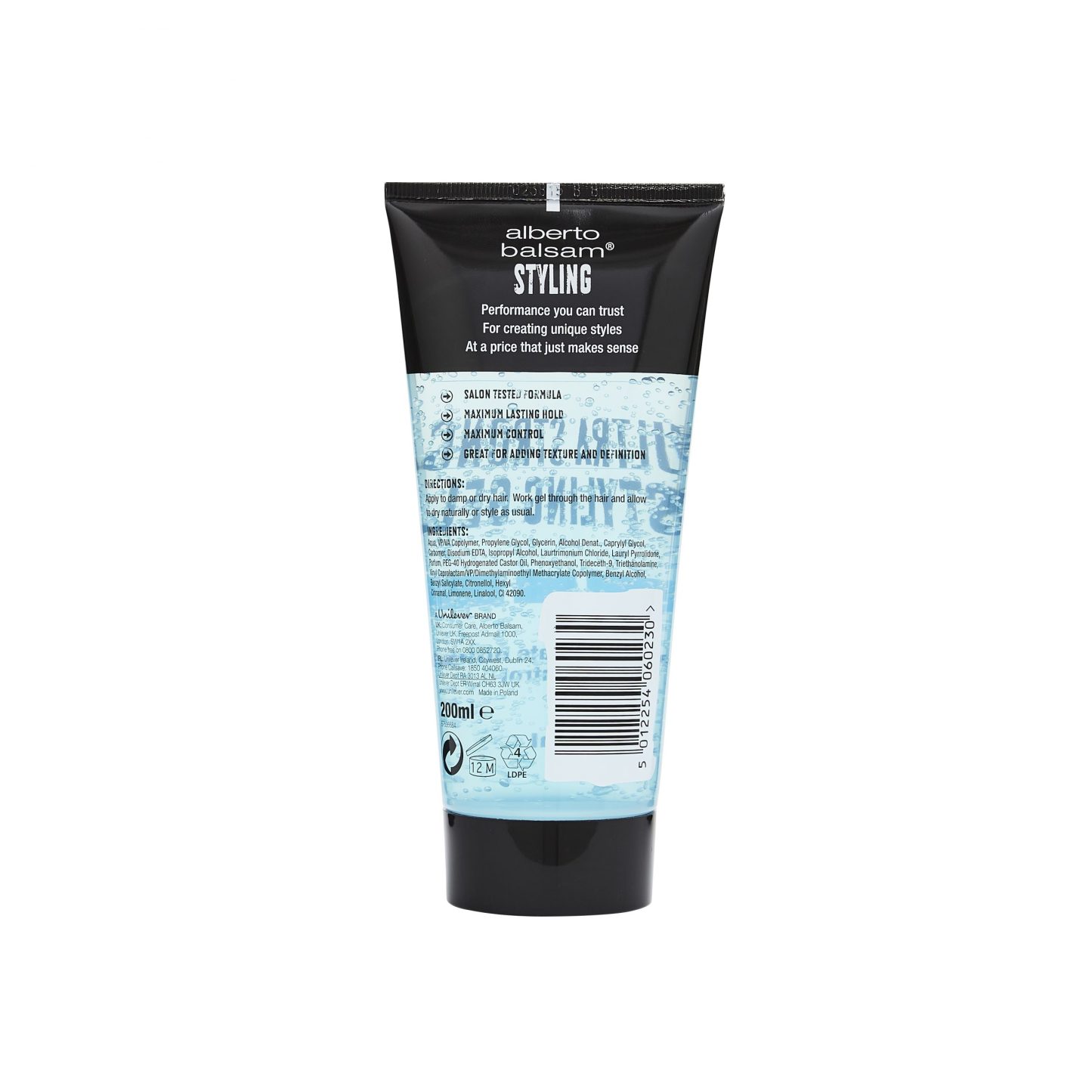Alberto Balsam Ultra Strong Styling Gel 200ml