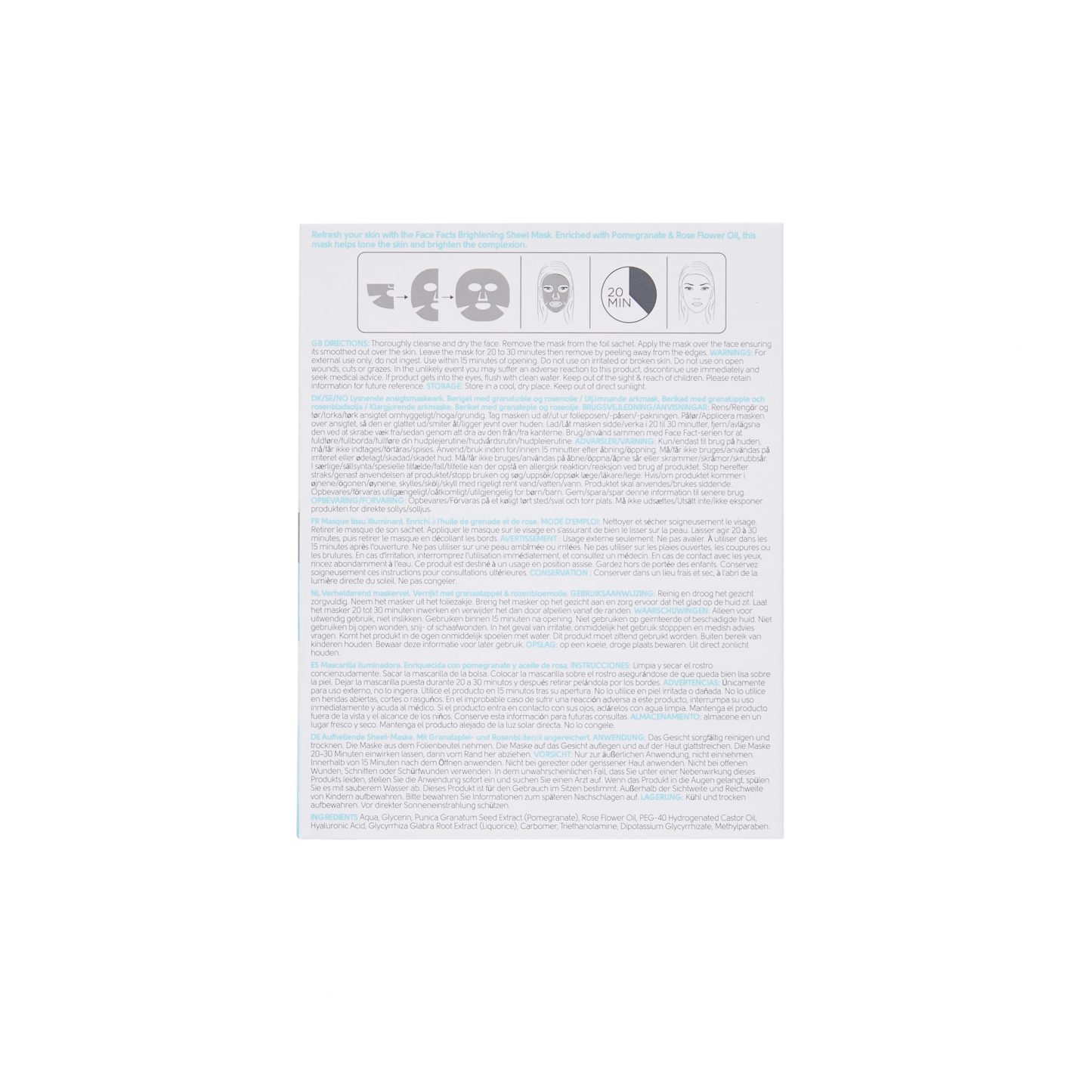 Face Facts Brightening Sheet Masks Pack of 2