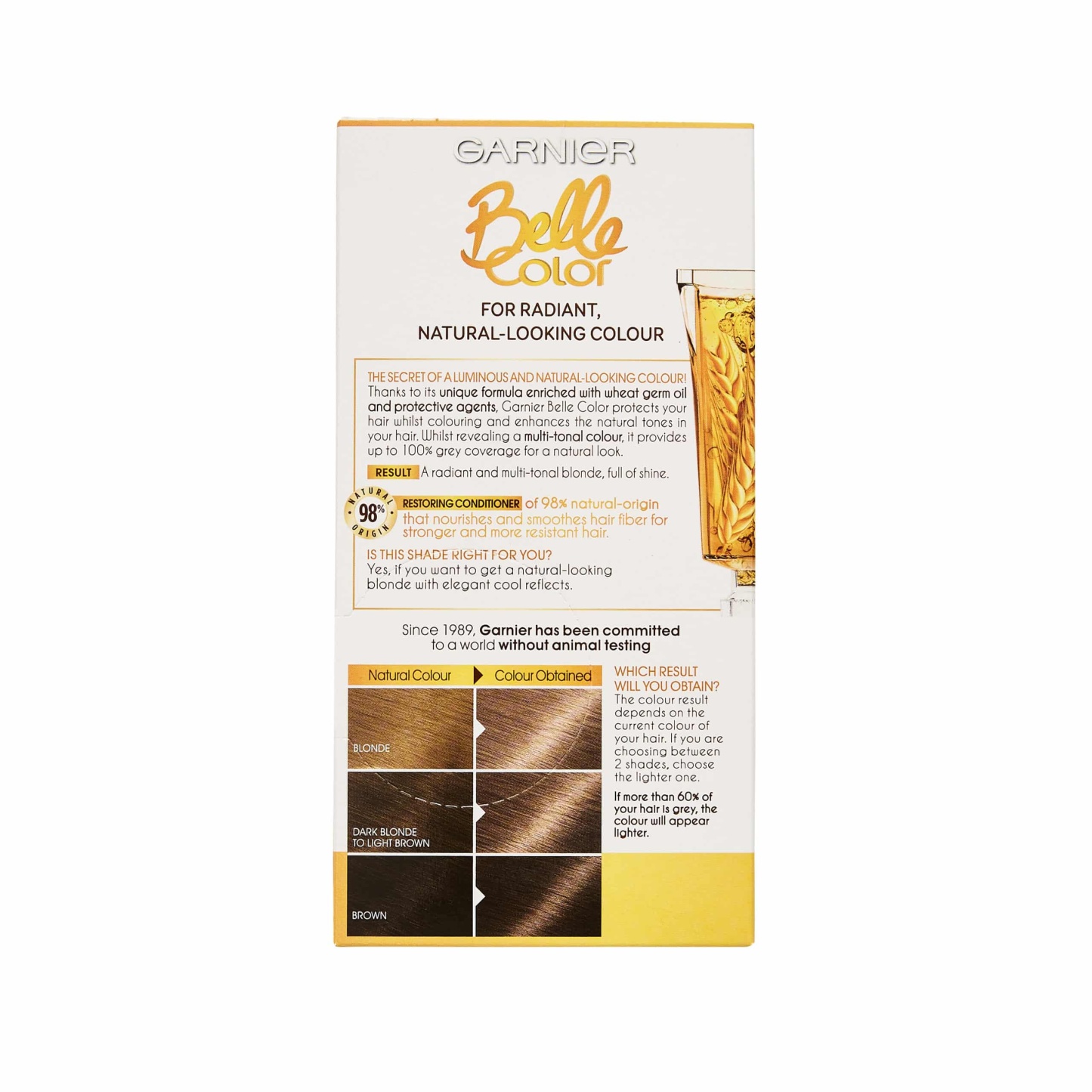 Garnier Belle Color Permanent Hair Dye 7.1 Natural Dark Ash Blonde