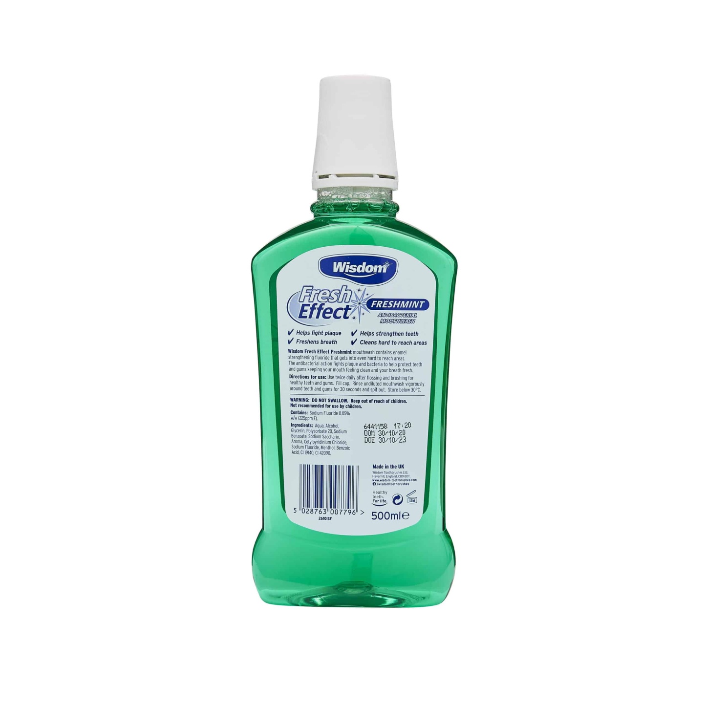 Wisdom Fresh Effect Fresh Mint Mouthwash 500ml