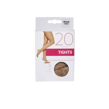 Madison 20 Denier Tights Medium Honey 3 Pack