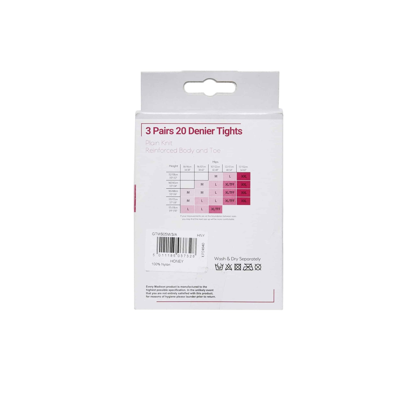 Madison 20 Denier Tights Medium Honey 3 Pack