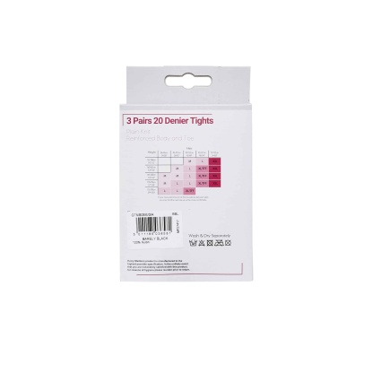 Madison 20 Denier Tights Medium Barely Black 3 Pack