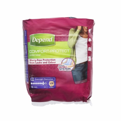 Depend Comfort Protect Incontinence Pants for Women Pants Size S/M 10's