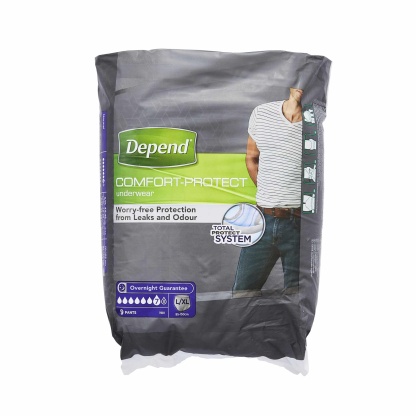 Depend Comfort Protect Incontinence Pants for Men Size L/XL 9's