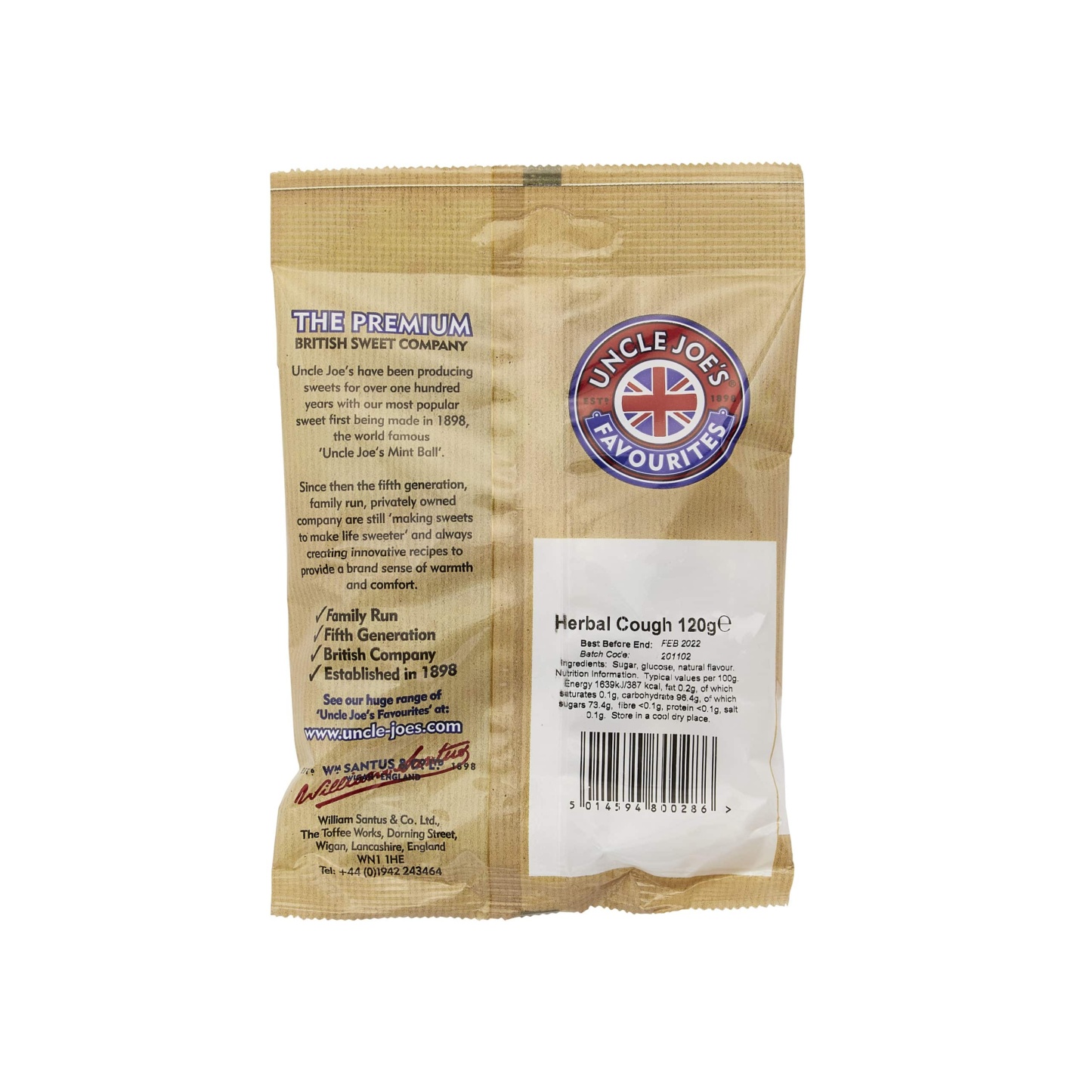 Uncle Joe's Herbal Cough Sweets 120g
