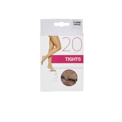 Madison 20 Denier Tights X Large Chiffon 3 Pack
