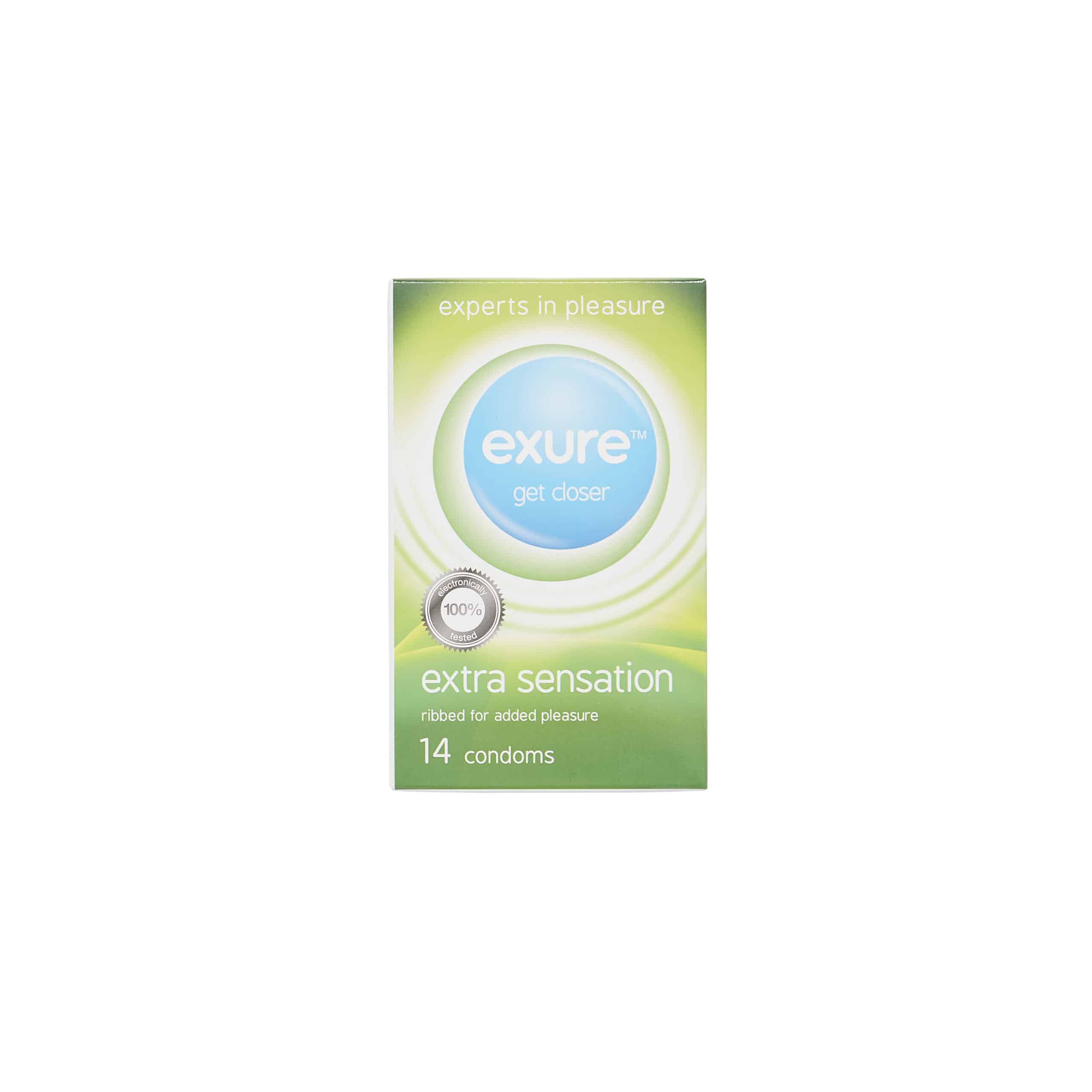 Exure Extra Sensation Ribbed Condoms 14's