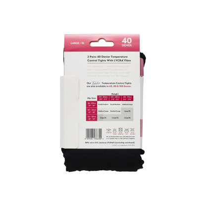 Madison 40 Denier Opaque Tight L / XL Black 2 Pack