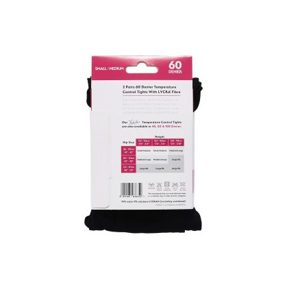 Madison 60 Denier Opaque Tights S/M Black 2 Pack