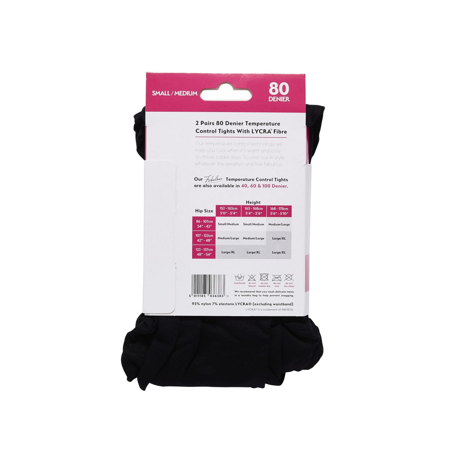 Madison 80 Denier Opaque Tights S/M Black 2 Pack