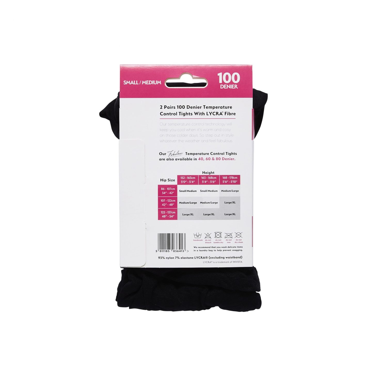 Madison 100 Denier Opaque Tights S/M Black 2 Pack