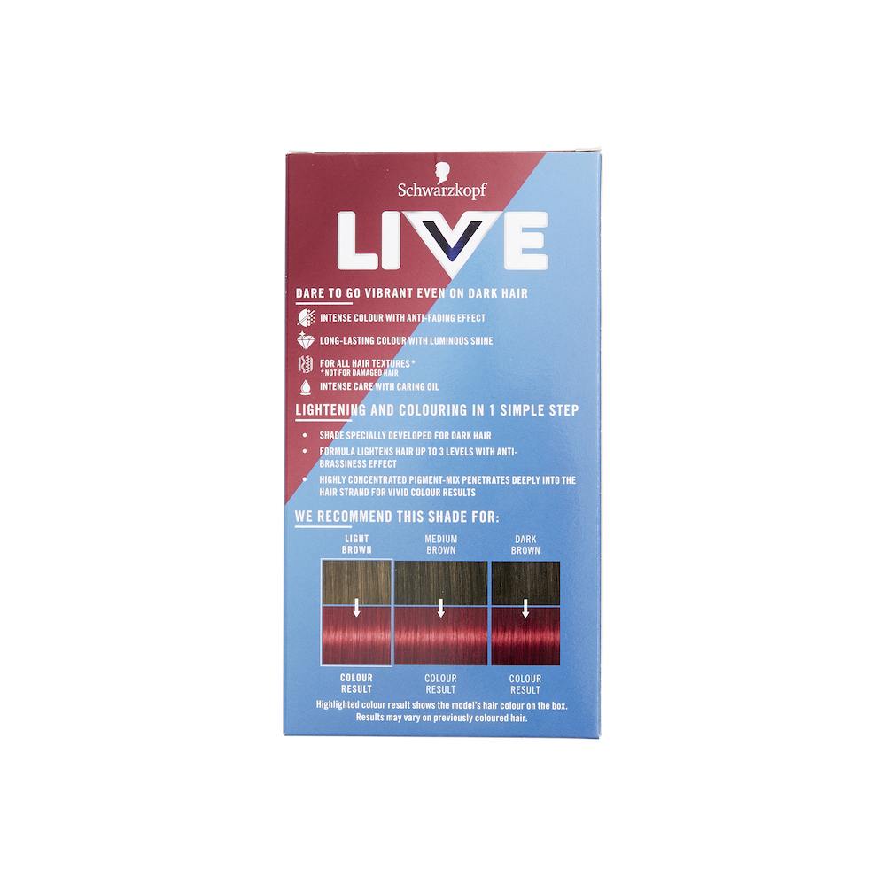 Schwarzkopf LIVE Colour + Lift L75 Deep Red