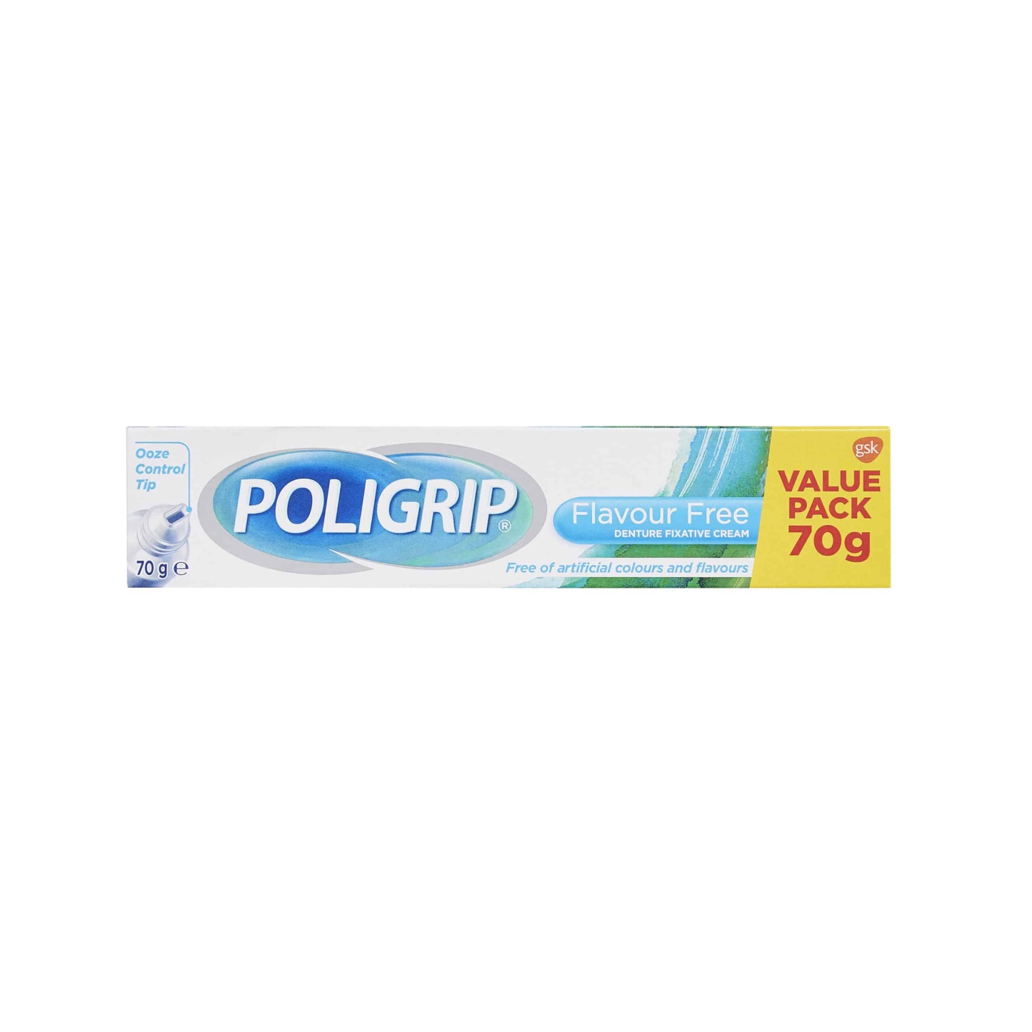 Poligrip Denture Adhesive Fixative Cream Flavour Free 70g