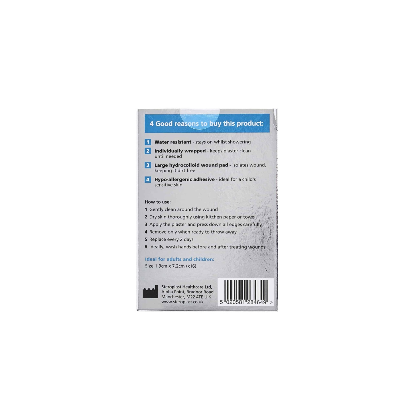 Steroplast Hydrocolloid Plasters 16's