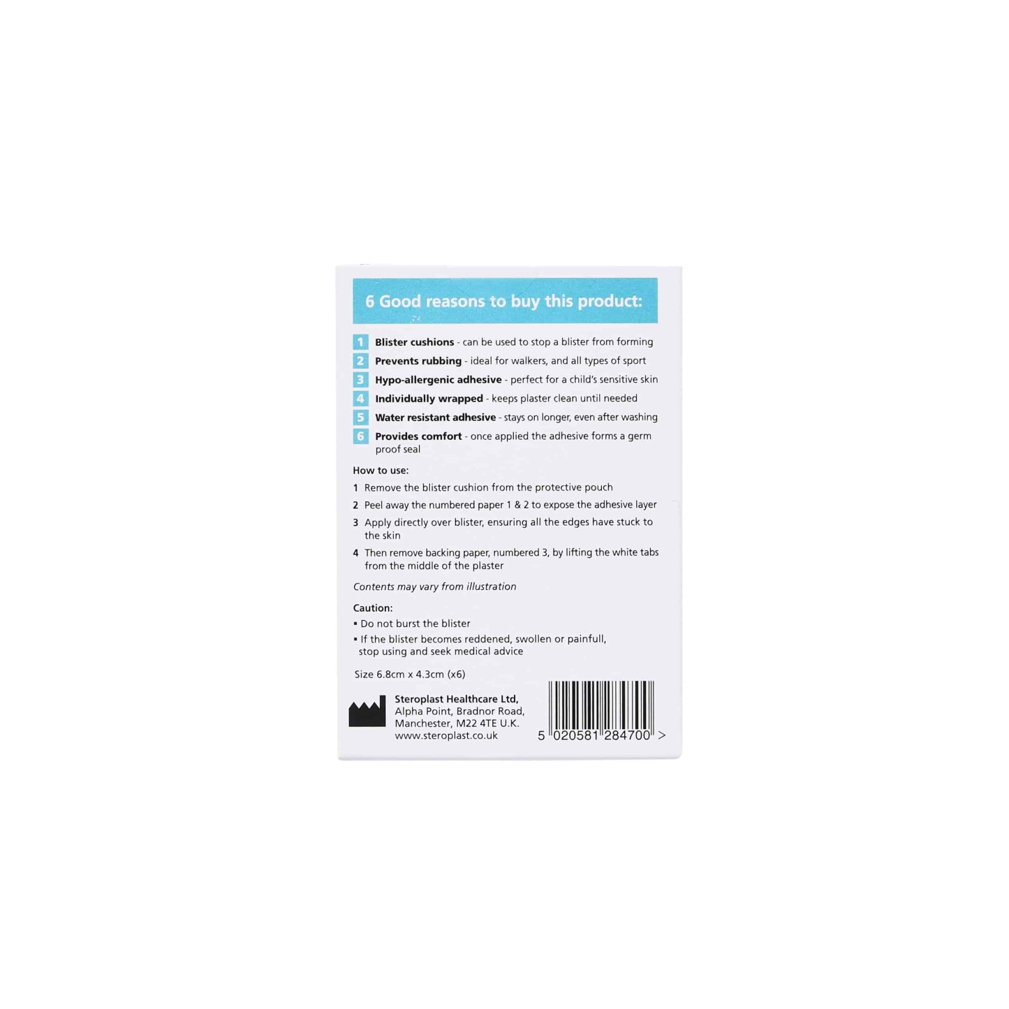 Steroplast Blister Cushions 6's