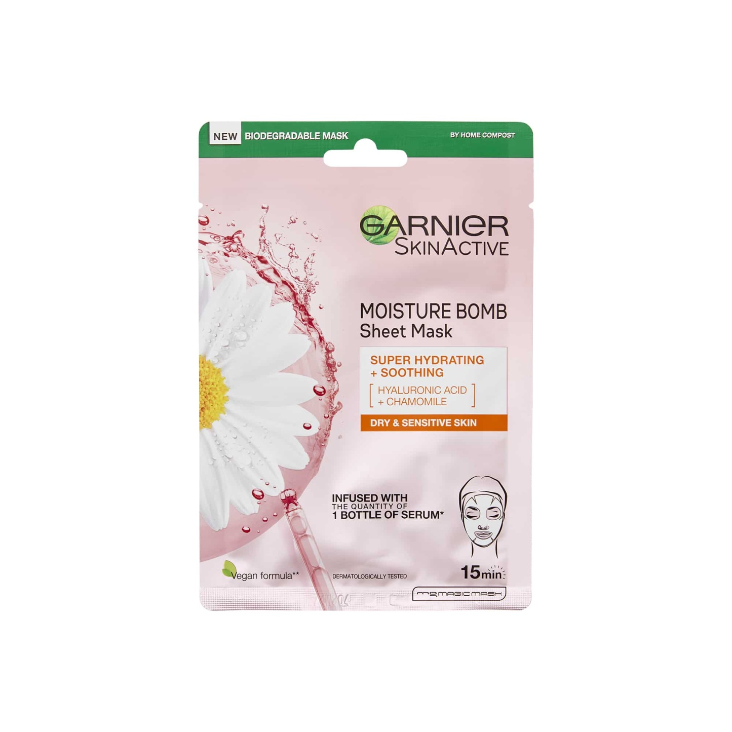 Garnier Moisture Bomb Hydrating Face Mask Chamomile Dry & Sensitive Skin 28g
