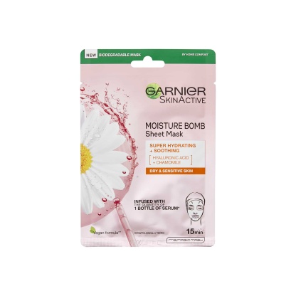 Garnier Moisture Bomb Hydrating Face Mask Chamomile Dry & Sensitive Skin 28g