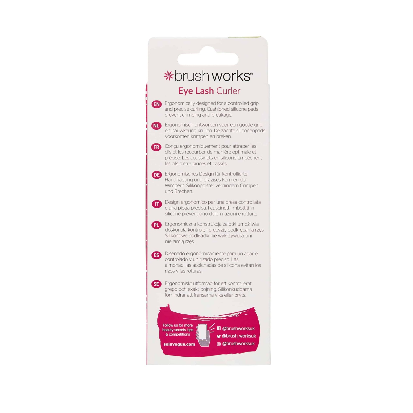 Brushworks Eyelash Curler Pink