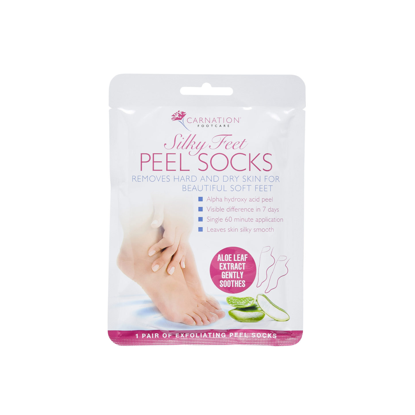 Carnation Silky Feet Peel Socks
