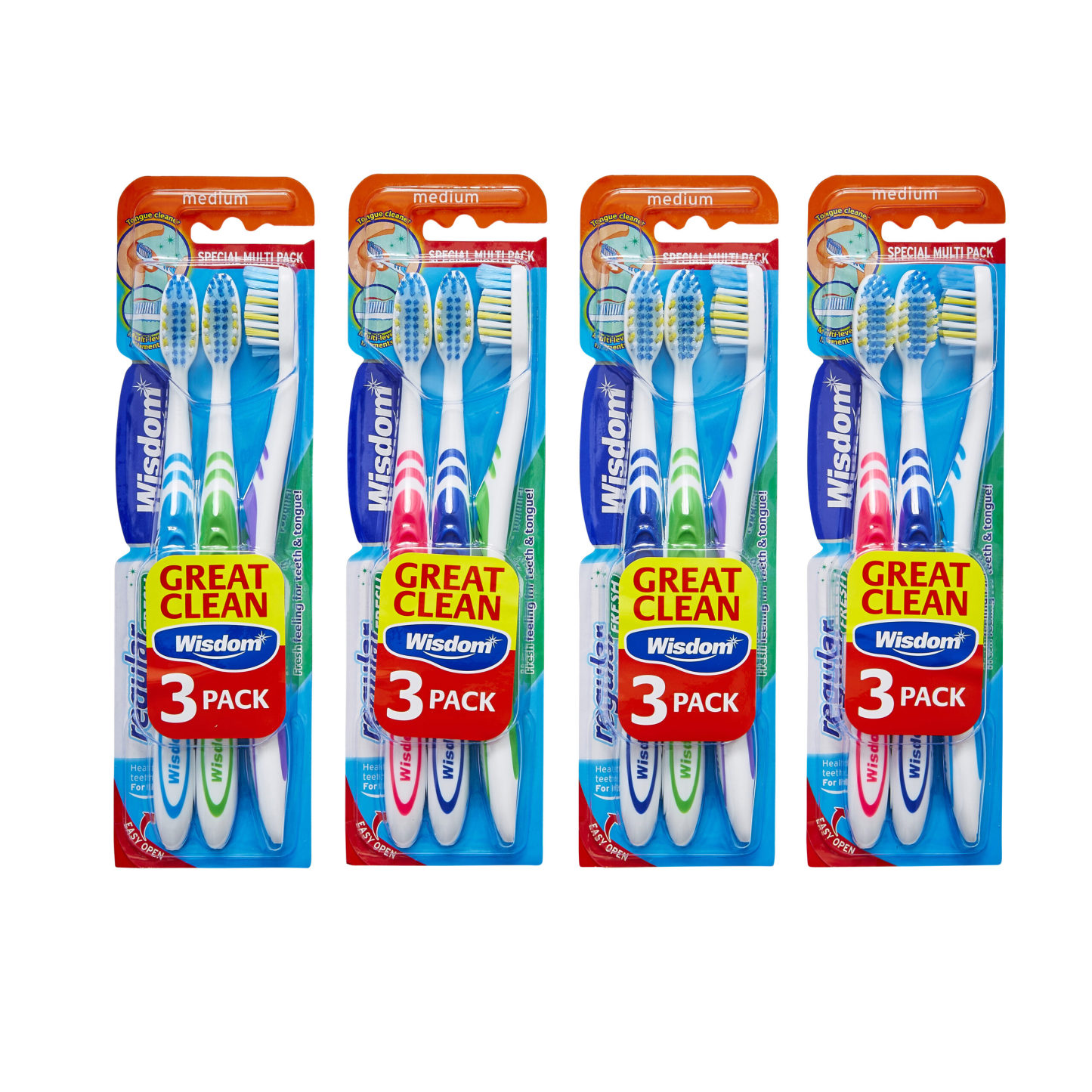 Wisdom Regular Fresh Medium Toothbrush Triple Pack
