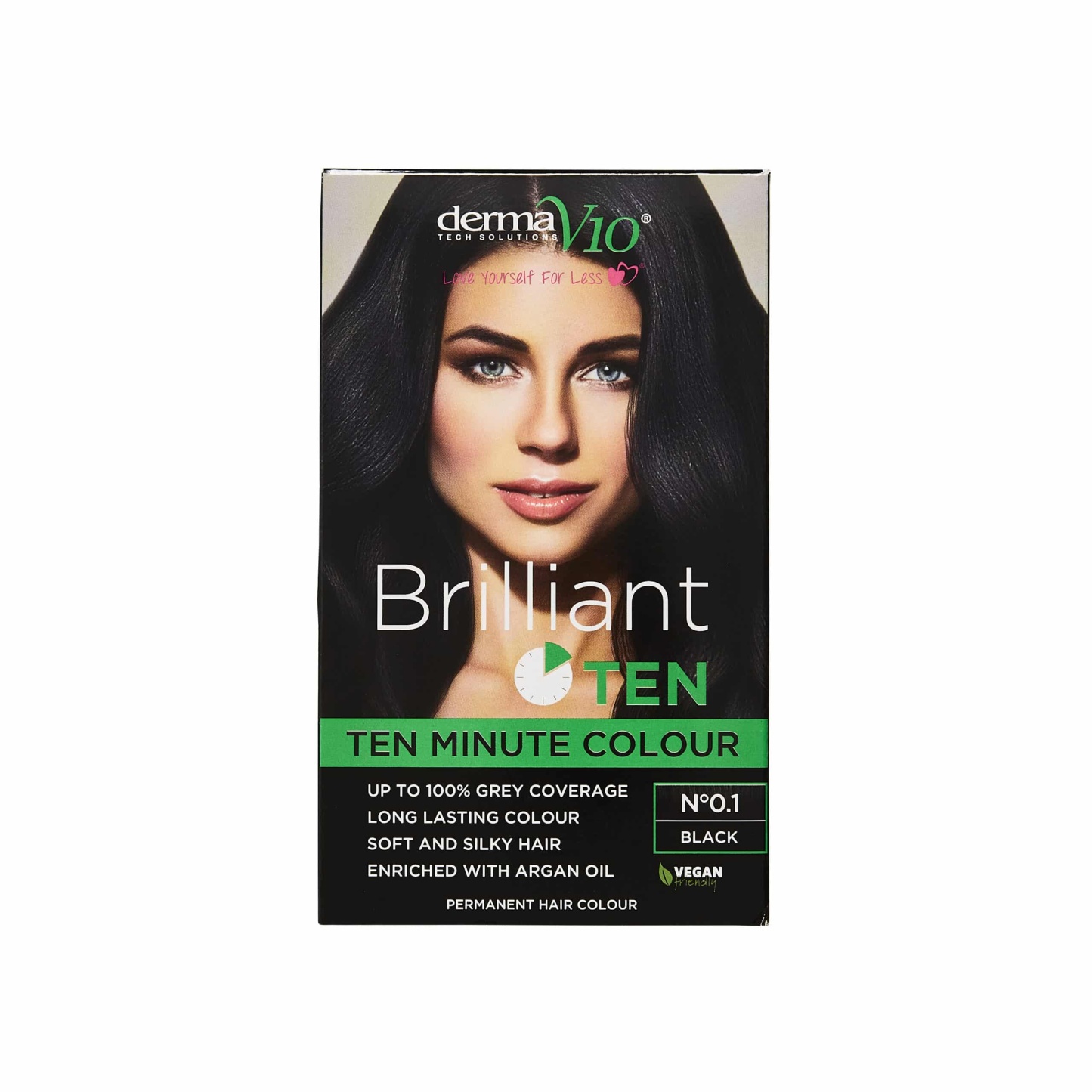 Derma V10 Brilliant Ten Hair Colour Black No 0.1