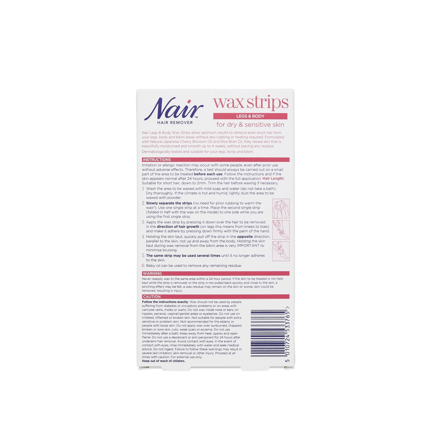Nair Wax Strips Body 20's