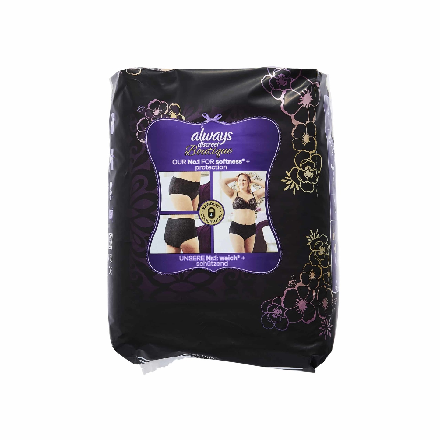 Always Discreet Boutique Incontinence Pants Black Large Plus 8's