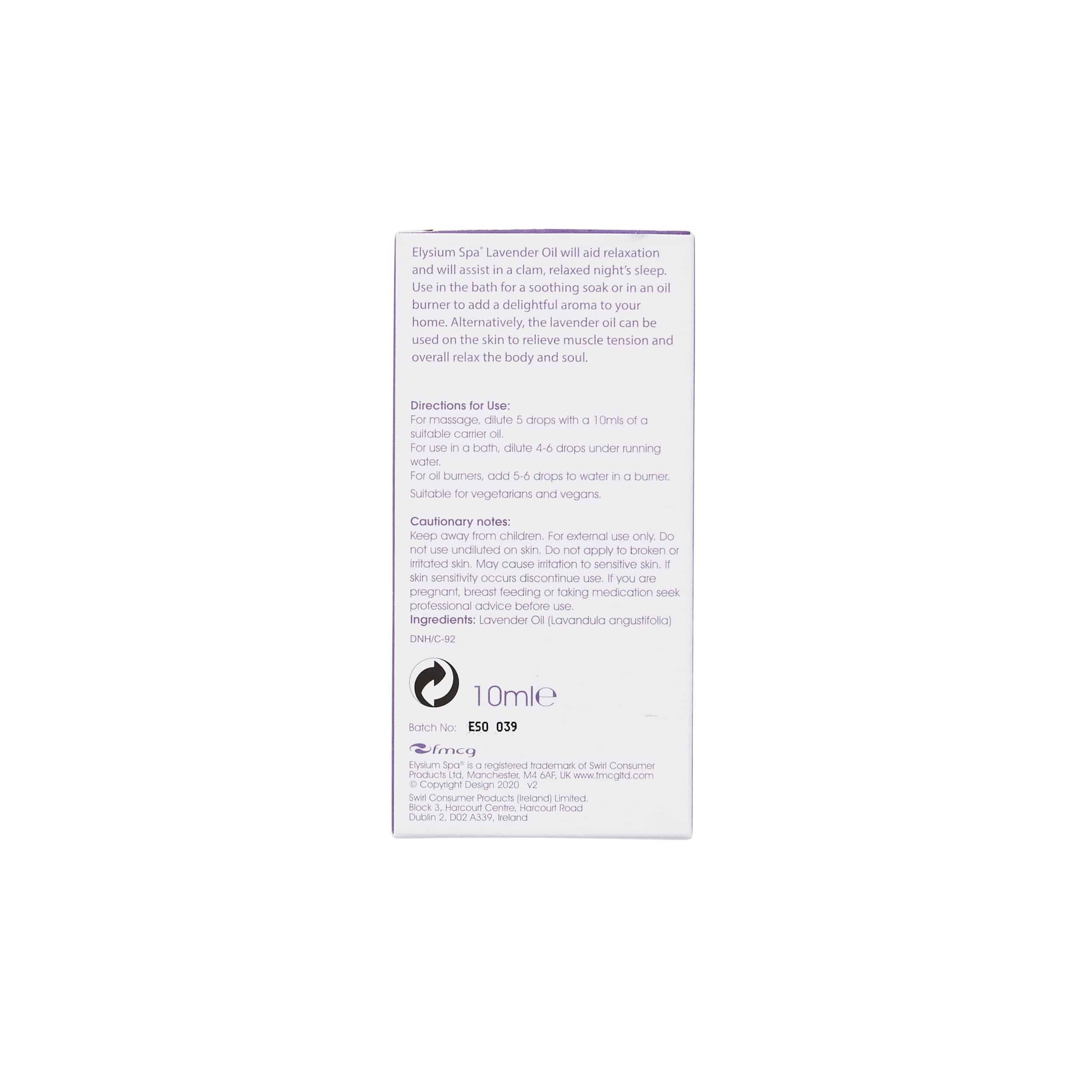 Elysium Spa Lavender Relax Essential Oil 10ml