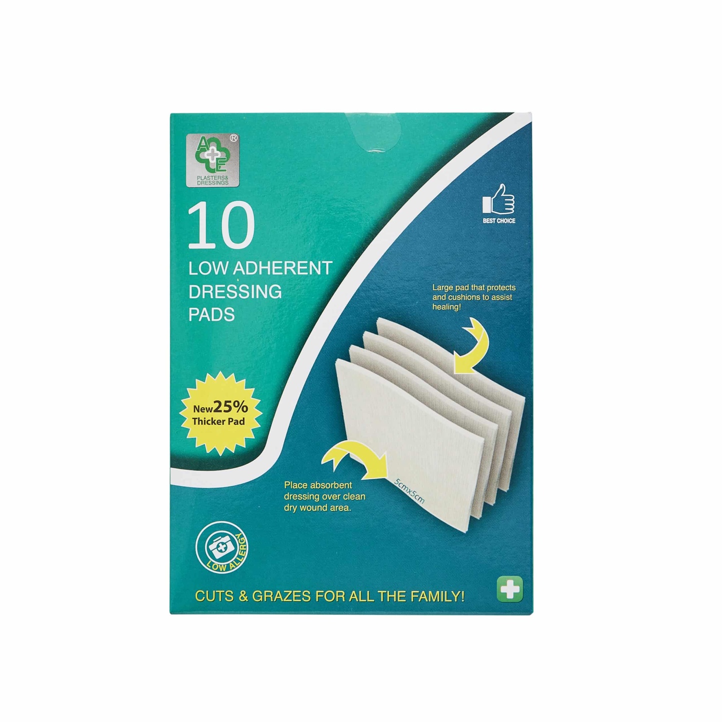 A&E Low Adherent Dressing Pads 10's