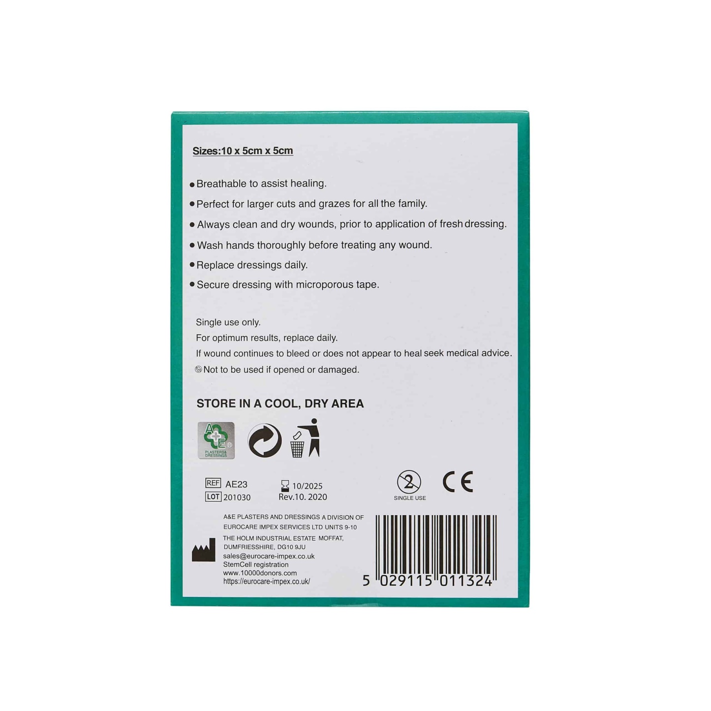 A&E Low Adherent Dressing Pads 10's