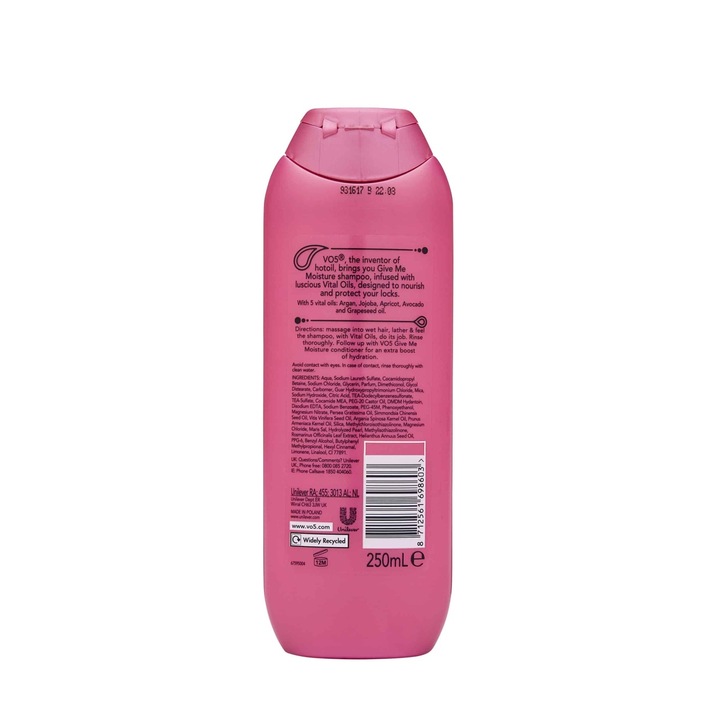 VO5 Give Me Moisture Shampoo 250ml