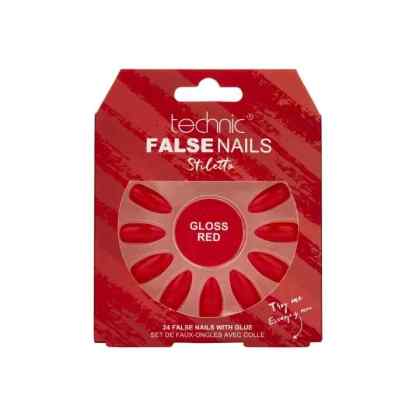 Technic Stiletto False Nails - Gloss Red