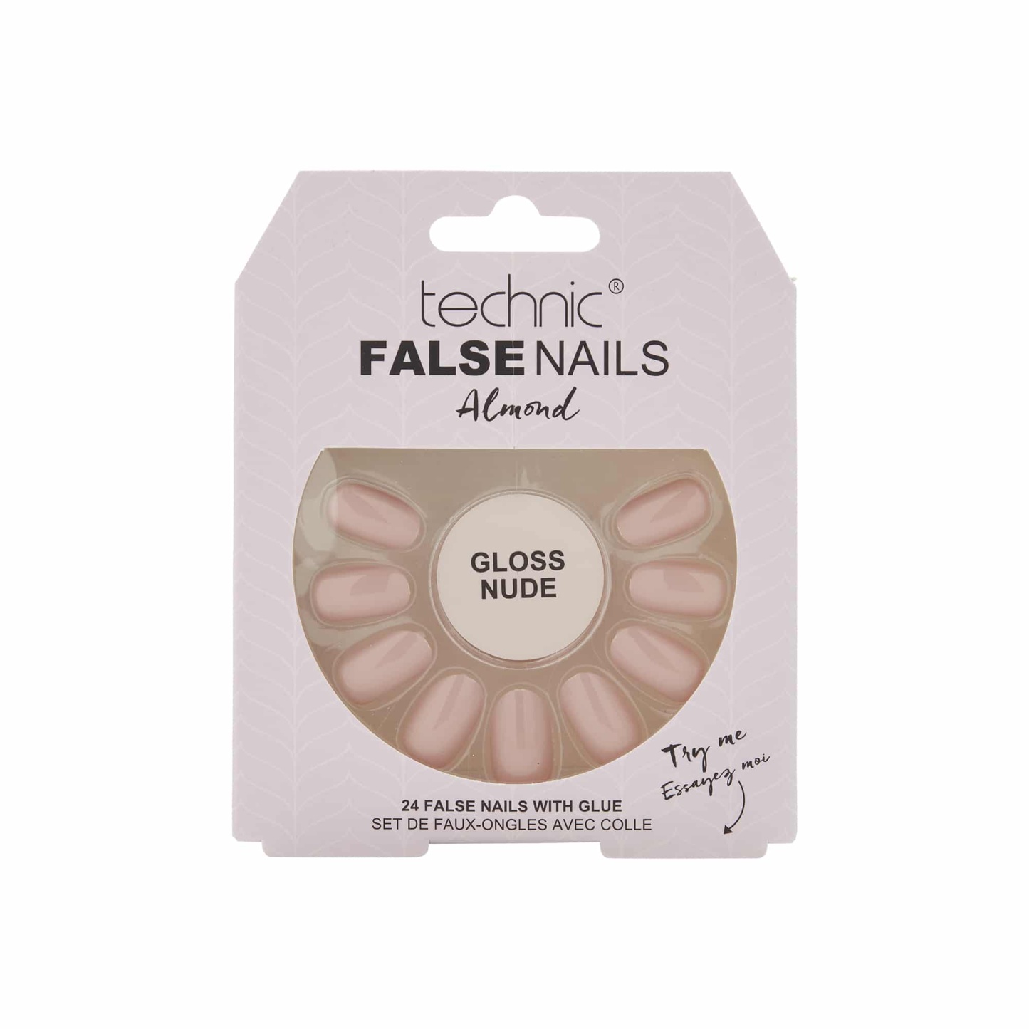 Technic Almond False Nails - Gloss Nude