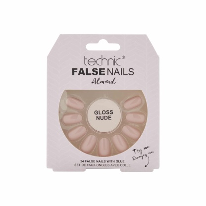 Technic Almond False Nails - Gloss Nude