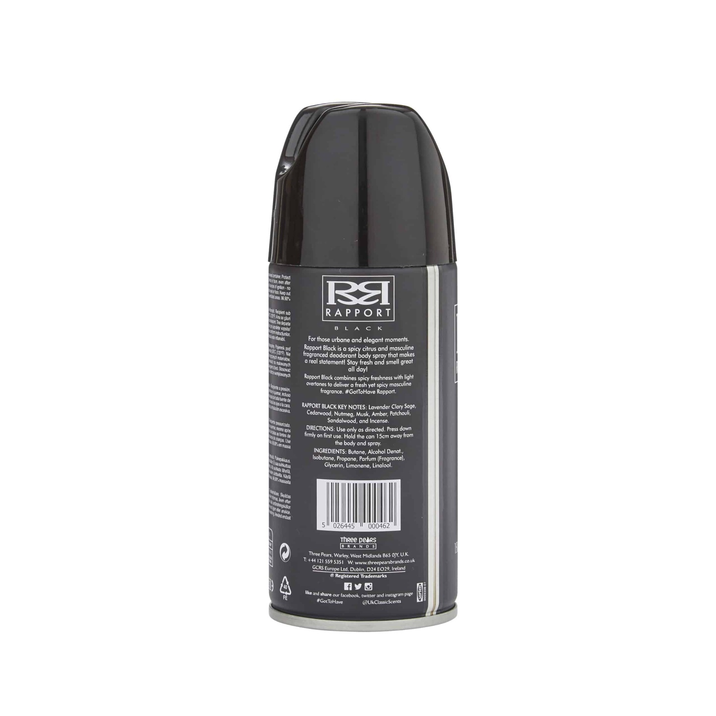 Rapport Black Deodorant Body Spray 150ml