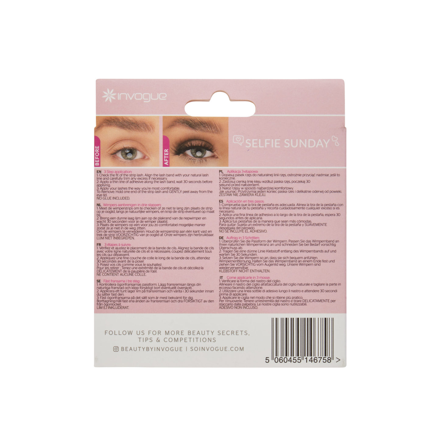 Invogue Multipack False Eyelashes Selfie Sunday