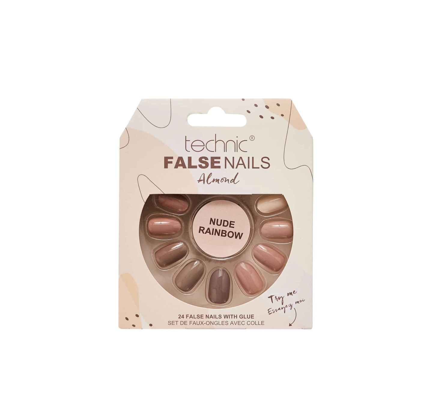 Technic Almond False Nails - Nude Rainbow
