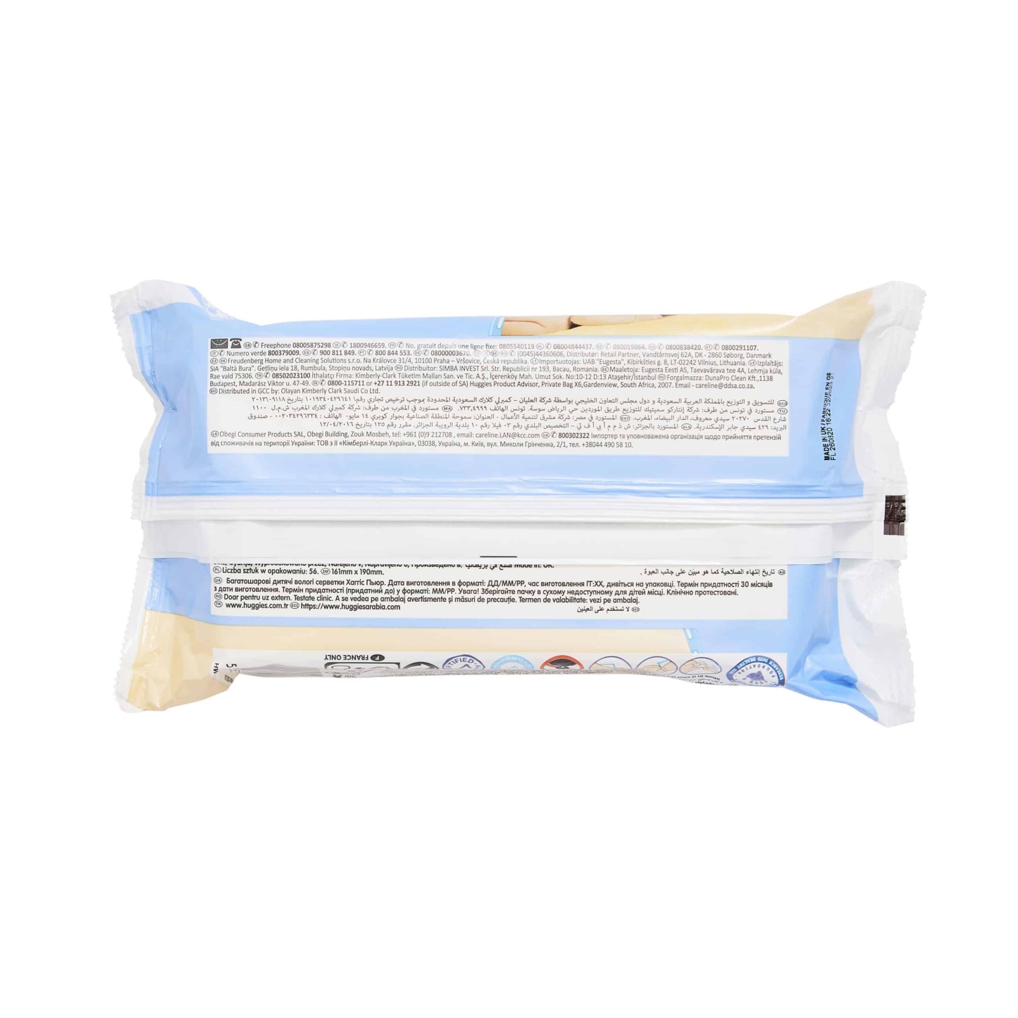 Huggies Pure Baby Wipes 56's