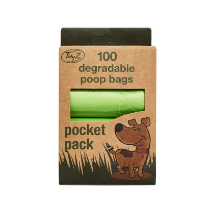 Tidyz Degradable Poop Bags Pocket Pack 100's