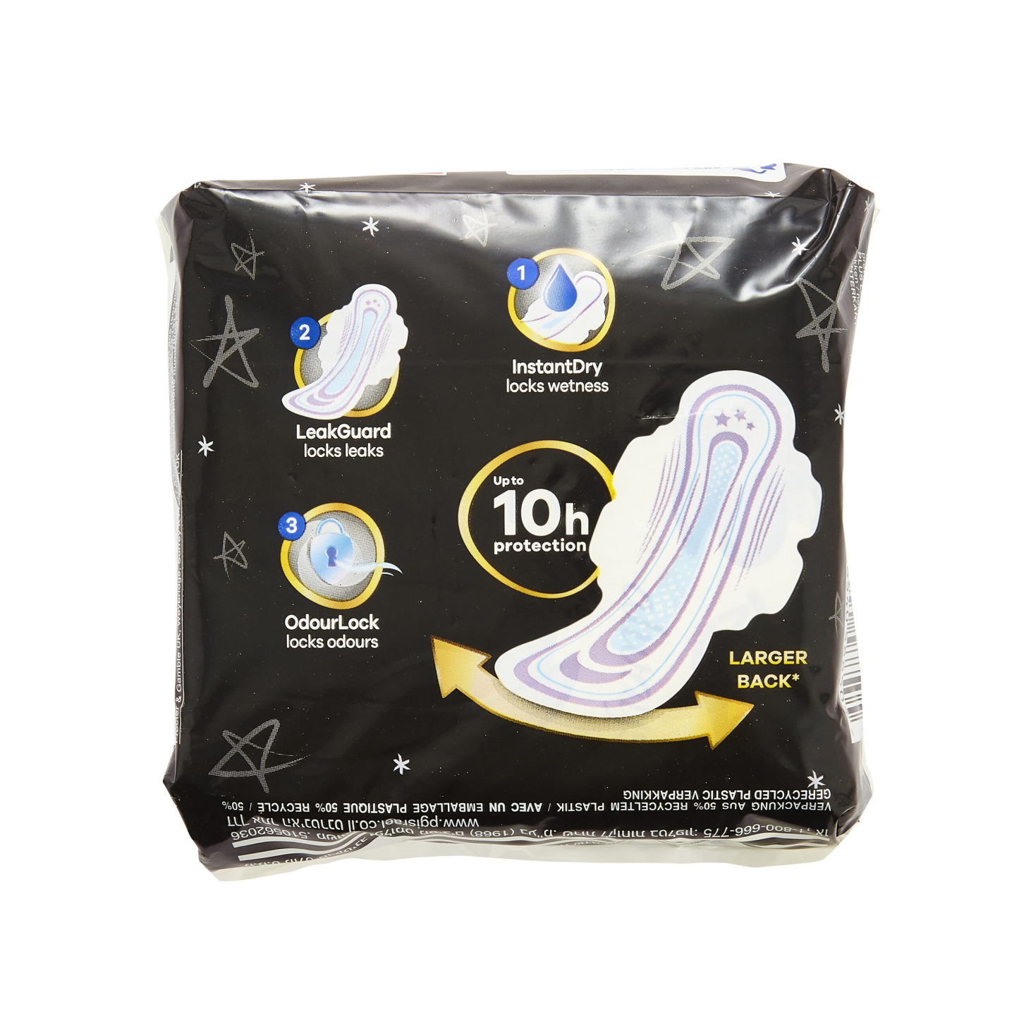 Always Ultra Sanitary Towels Secure Night With Wings 8's