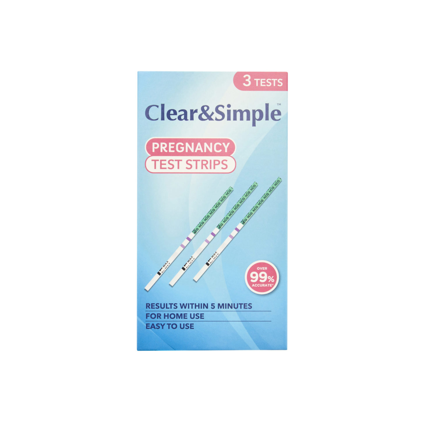 Clear & Simple Pregnancy Test Strips 3 Tests