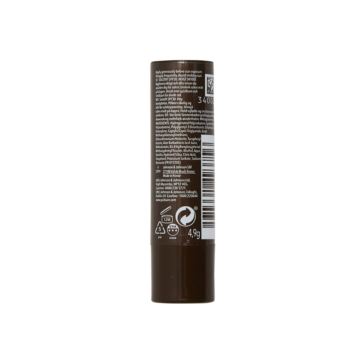 Piz Buin Moisturising Sun Lipstick Extra Care Aloe Vera SPF 30 4.9g