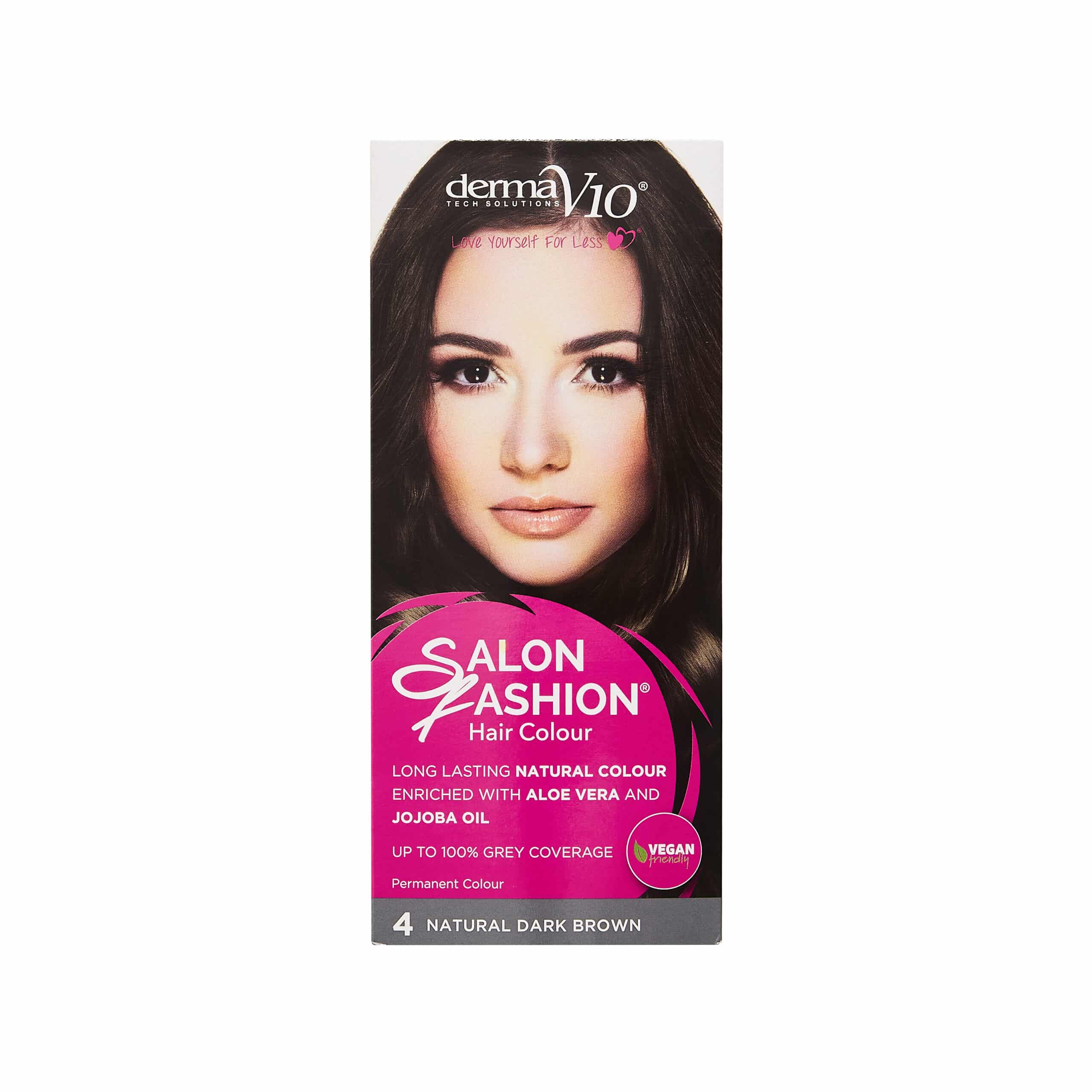 Derma V10 Salon Fashion Hair Colour 4 Natural Dark Brown