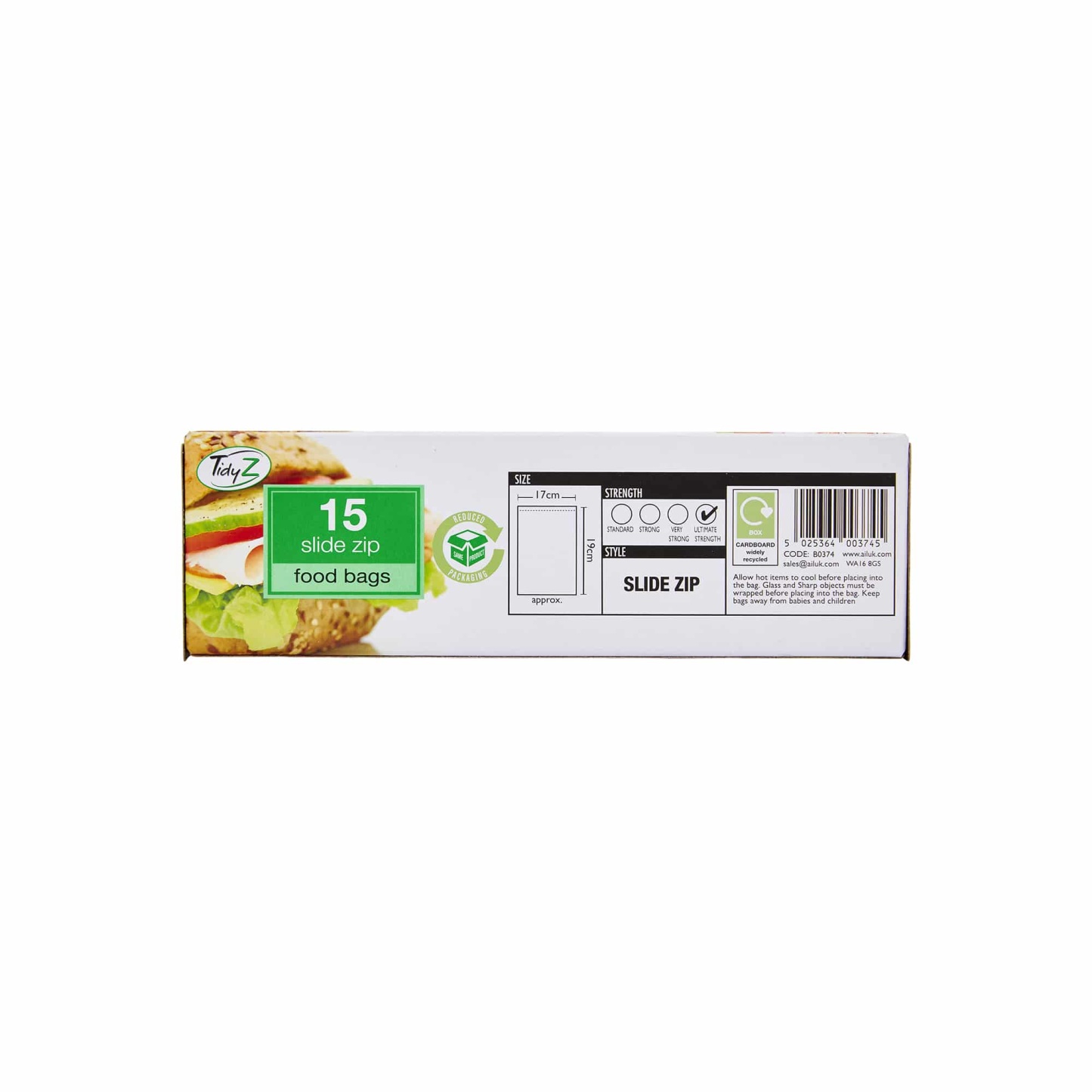 Tidyz Food Bags Slide Zip 15'S