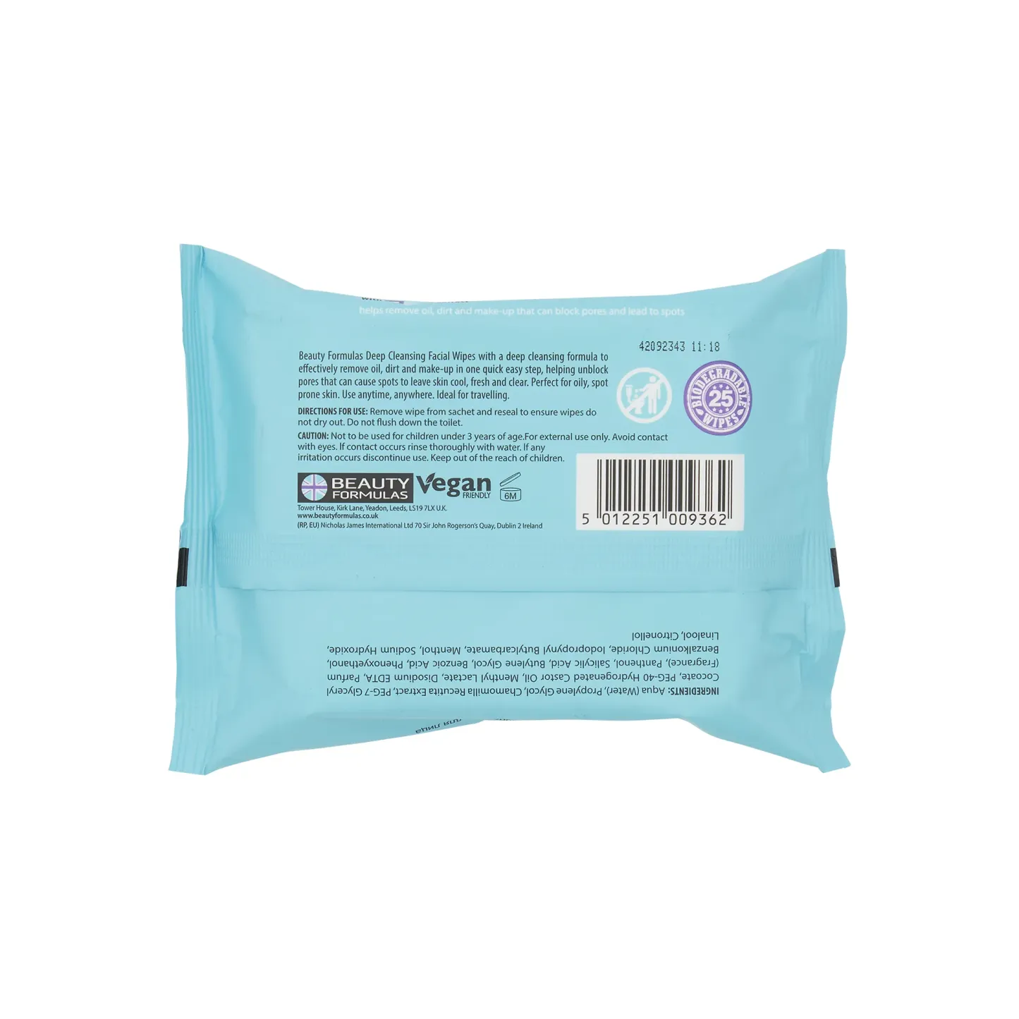 Beauty Formulas Deep Cleansing Facial Wipes