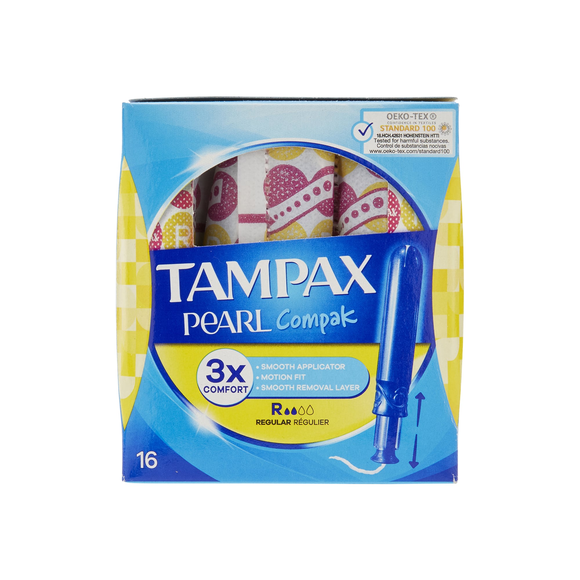 Tampax Pearl Compak Regular Tampons With Applicator x16