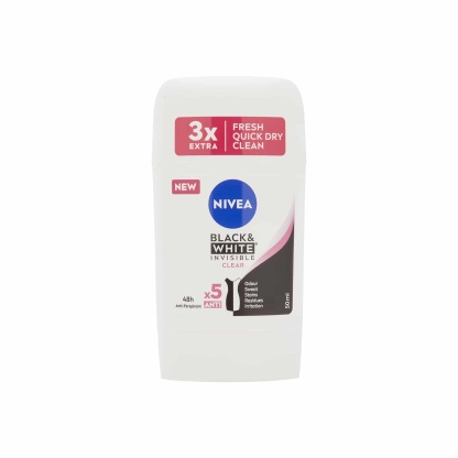 Nivea Black And White Invisible Clear Anti-Perspirant Stick 50Ml
