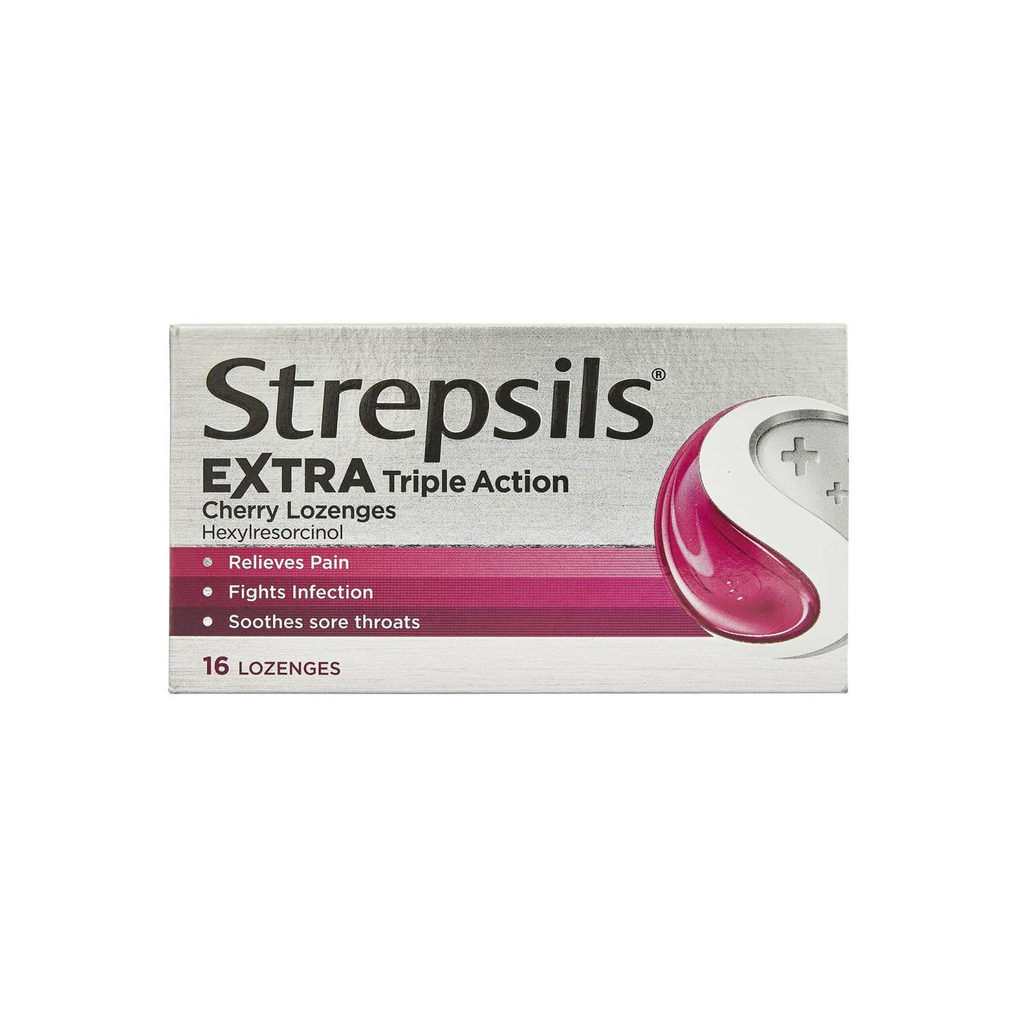 Strepsils Extra Triple Action Cherry Lozenges 16s
